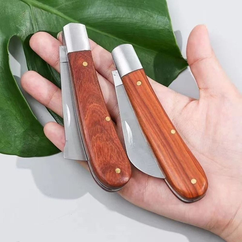 Folding Grafting Knife Garden Pruning Tool With Wooden Handle 5