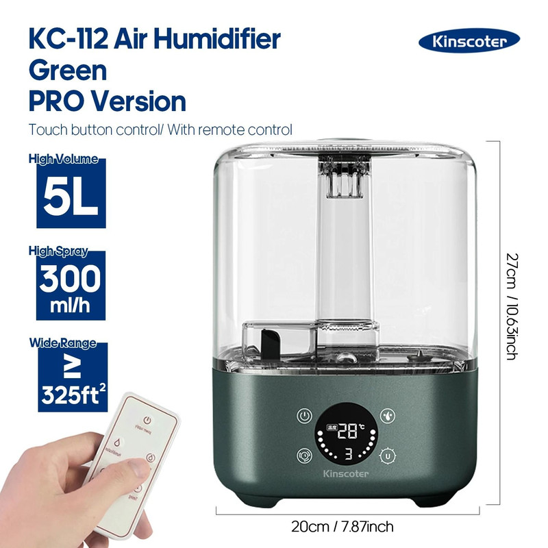 KINSCOTER Large Capacity 3L Home Air Humidifier With Plant Mist And Remote Control 11