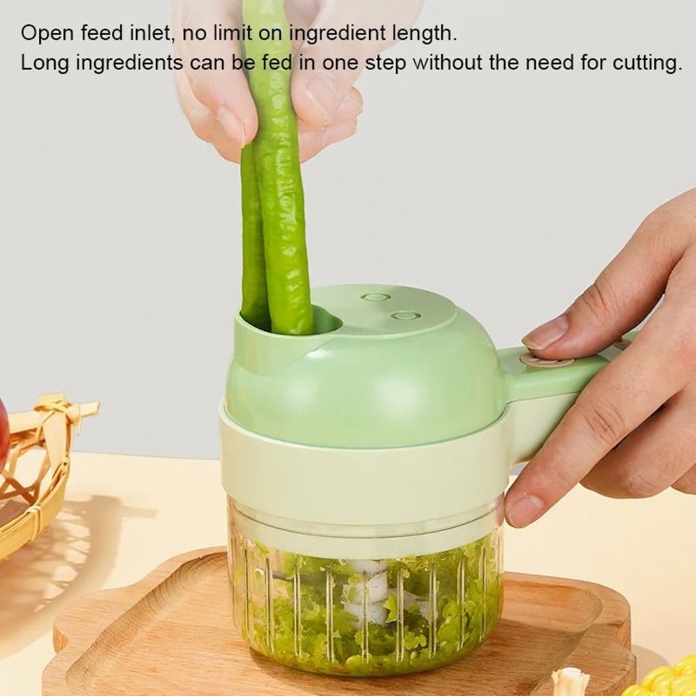 4in1 Wireless Electric Vegetable Cutter Garlic Masher Handheld Food Chopper 1