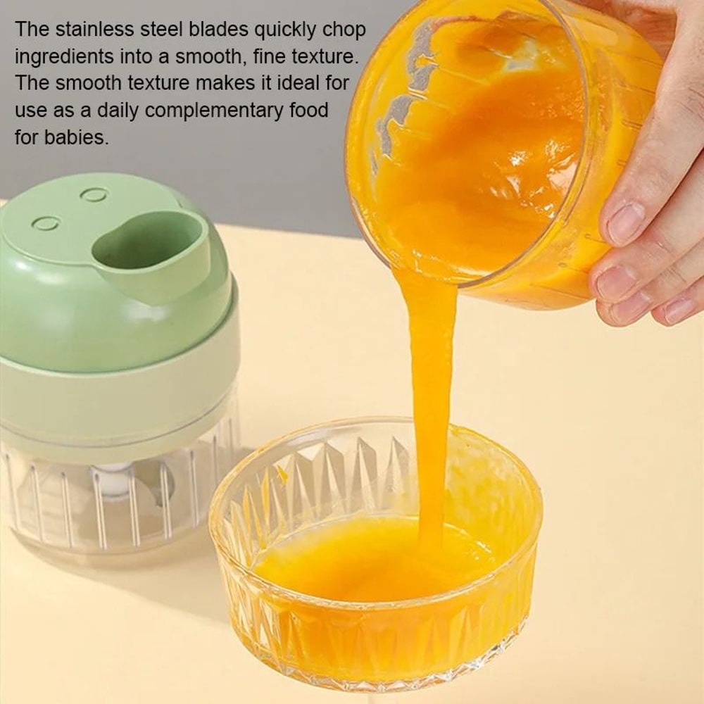 4in1 Wireless Electric Vegetable Cutter Garlic Masher Handheld Food Chopper 3