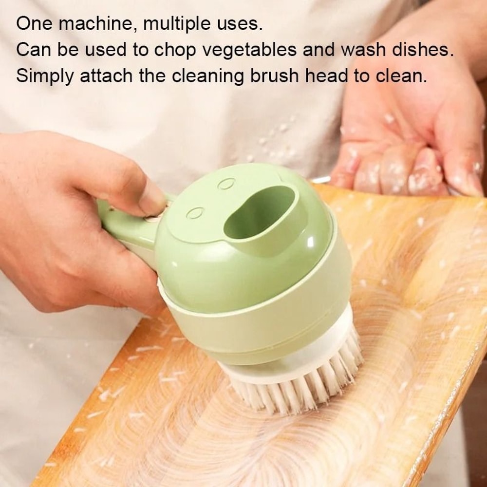 4in1 Wireless Electric Vegetable Cutter Garlic Masher Handheld Food Chopper 5