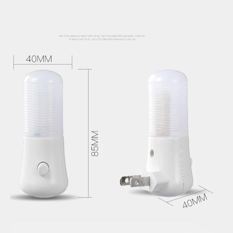 EU US Plug LED Night Light Plugin Socket With Push Button Switch For Bedroom Hallway Baby Room Deco 5