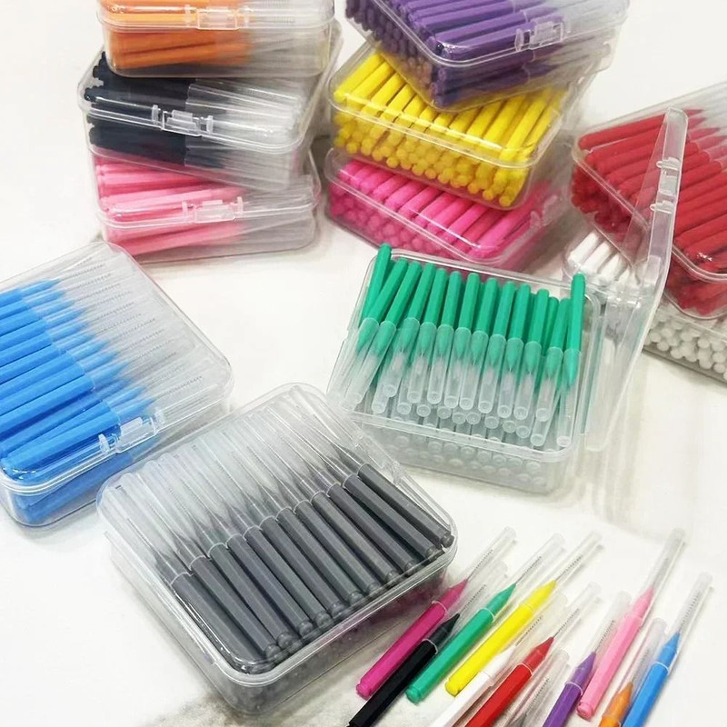 60 Pack Interdental Brushes Tooth Push Pull Oral Hygiene Tool For Food And Plaque Removal 1