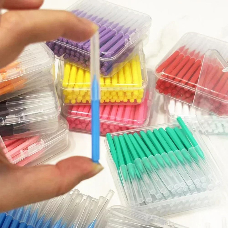 60 Pack Interdental Brushes Tooth Push Pull Oral Hygiene Tool For Food And Plaque Removal 2