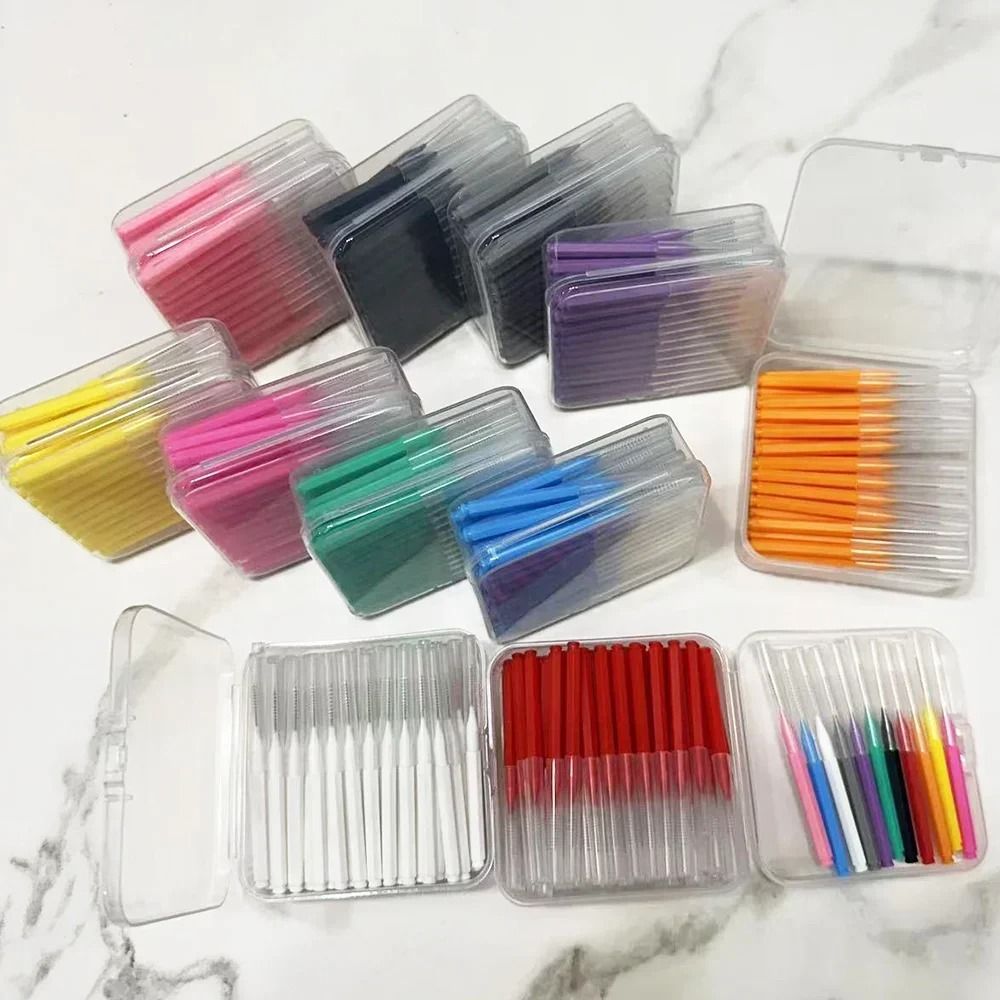 60 Pack Interdental Brushes Tooth Push Pull Oral Hygiene Tool For Food And Plaque Removal 4