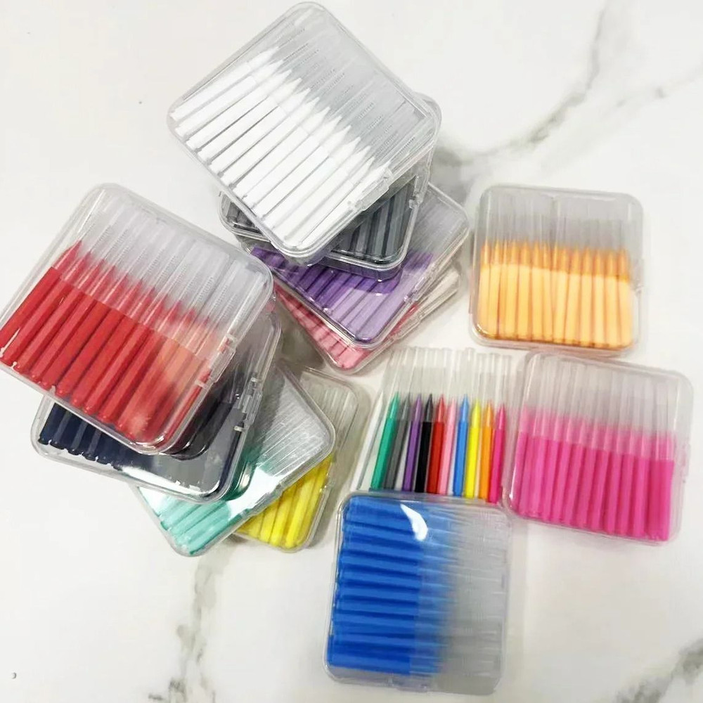 60 Pack Interdental Brushes Tooth Push Pull Oral Hygiene Tool For Food And Plaque Removal 5