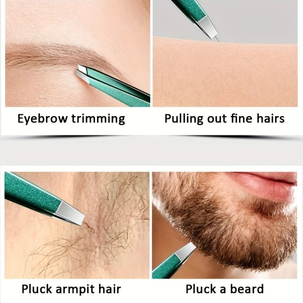 4 Piece Stainless Steel Tweezer Set Unisex Professional Precision For Facial Hair Eyebrows Ingrown 2