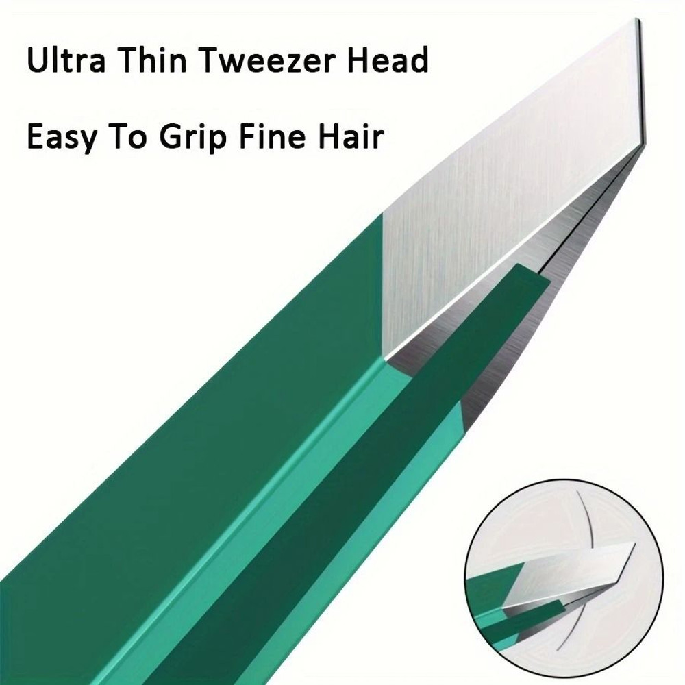 4 Piece Stainless Steel Tweezer Set Unisex Professional Precision For Facial Hair Eyebrows Ingrown 4