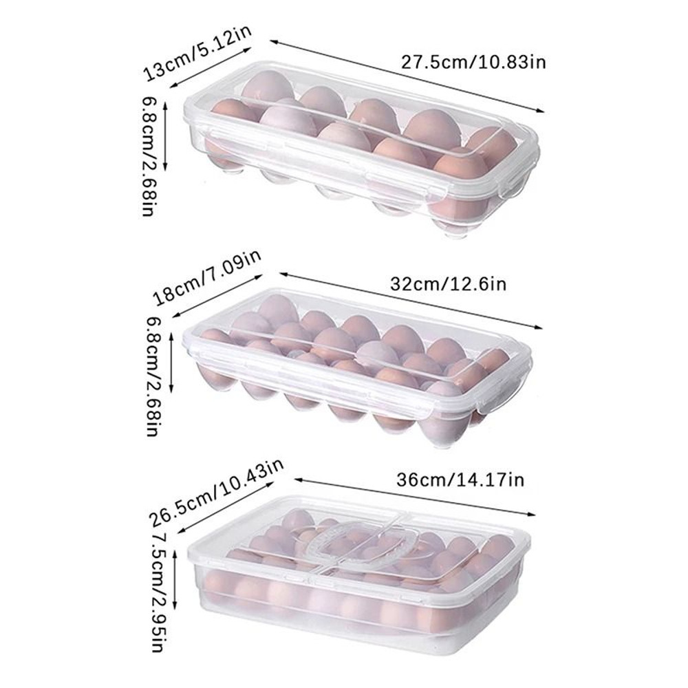 Egg Storage Box With Lid For Refrigerator Organization In Multiple Grid Options 5