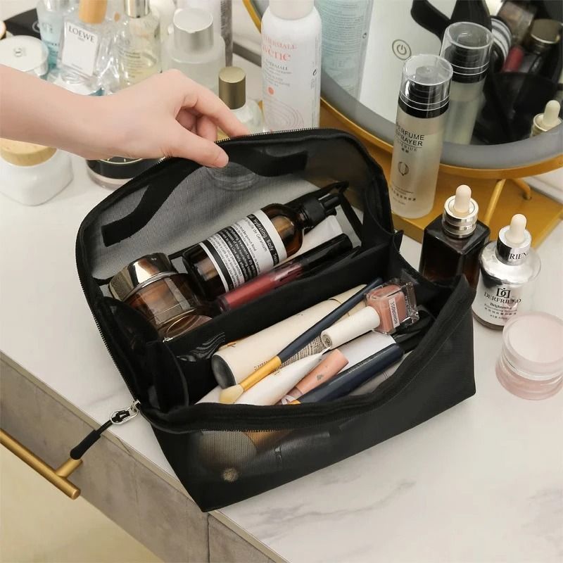 Mesh Clear Cosmetic Bags In Small And Large Sizes For Travel Makeup And Toiletry Organization 2