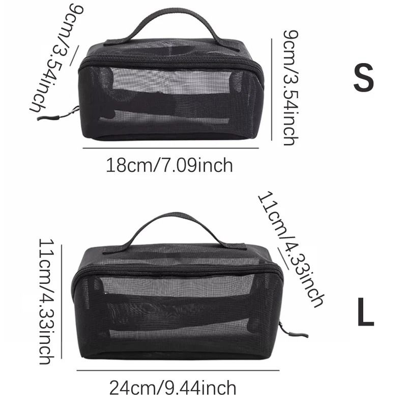 Mesh Clear Cosmetic Bags In Small And Large Sizes For Travel Makeup And Toiletry Organization 5