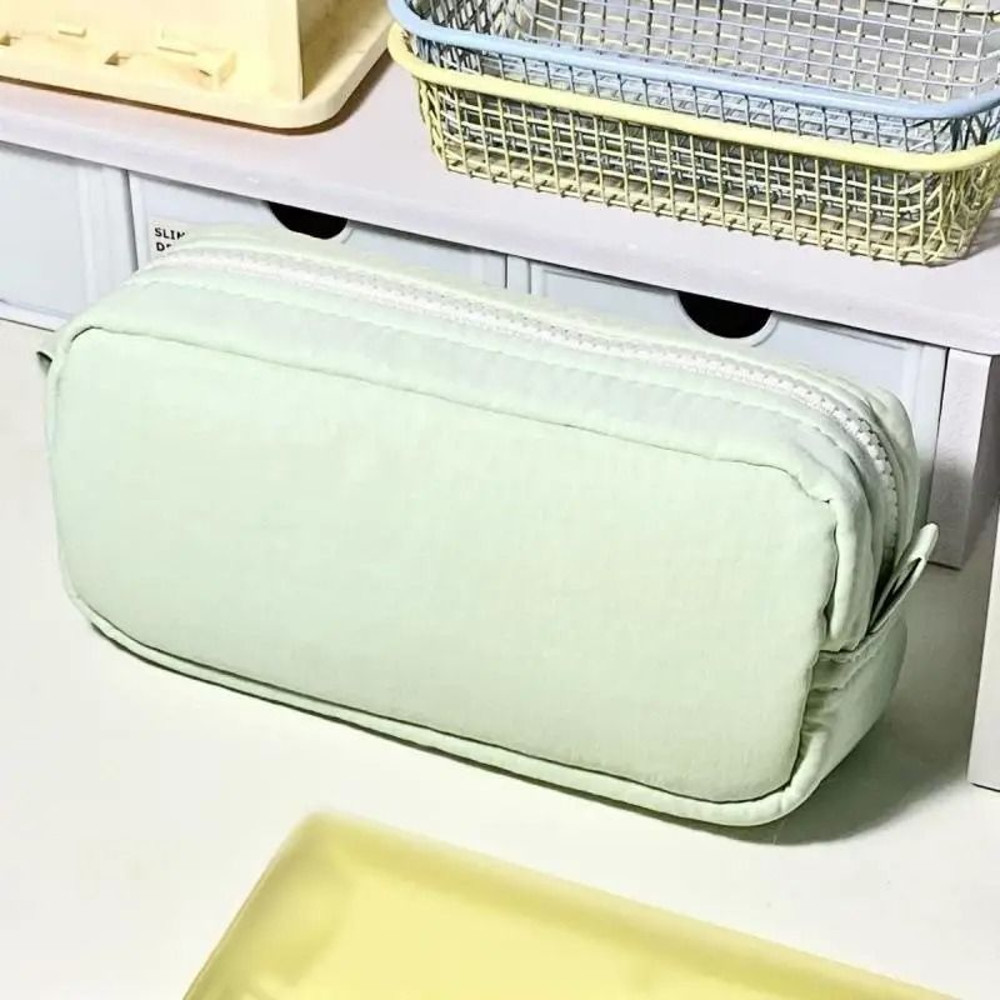 Simplicity Solid Color Pen Bag With Zipper For Large Capacity Stationery Organization 10