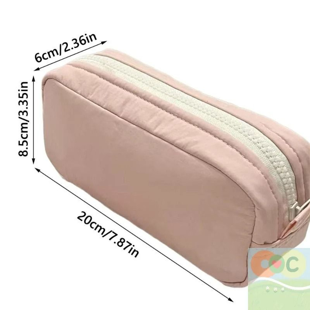 Simplicity Solid Color Pen Bag With Zipper For Large Capacity Stationery Organization 5