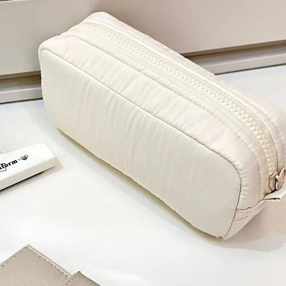 Simplicity Solid Color Pen Bag With Zipper For Large Capacity Stationery Organization 7