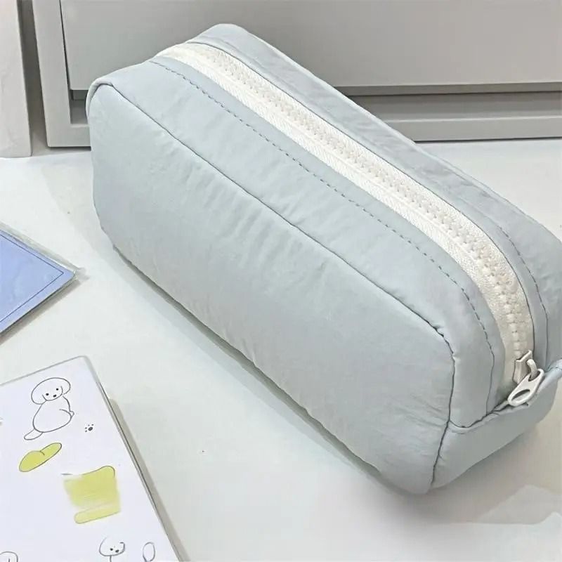 Simplicity Solid Color Pen Bag With Zipper For Large Capacity Stationery Organization 8