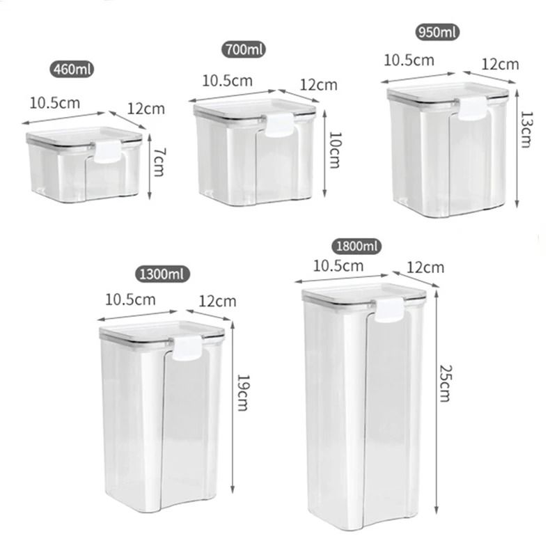 Sealed Kitchen Grain Storage Organizer Plastic Moisture Proof Food Container Set 7