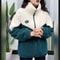 Women Mid Length Lamb Fleece Jacket Thick Warm Quilted Winter Overcoat 0