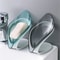 Leaf Shape Suction Cup Soap Holder With Drain Portable Bathroom Shower Soap Rack 1