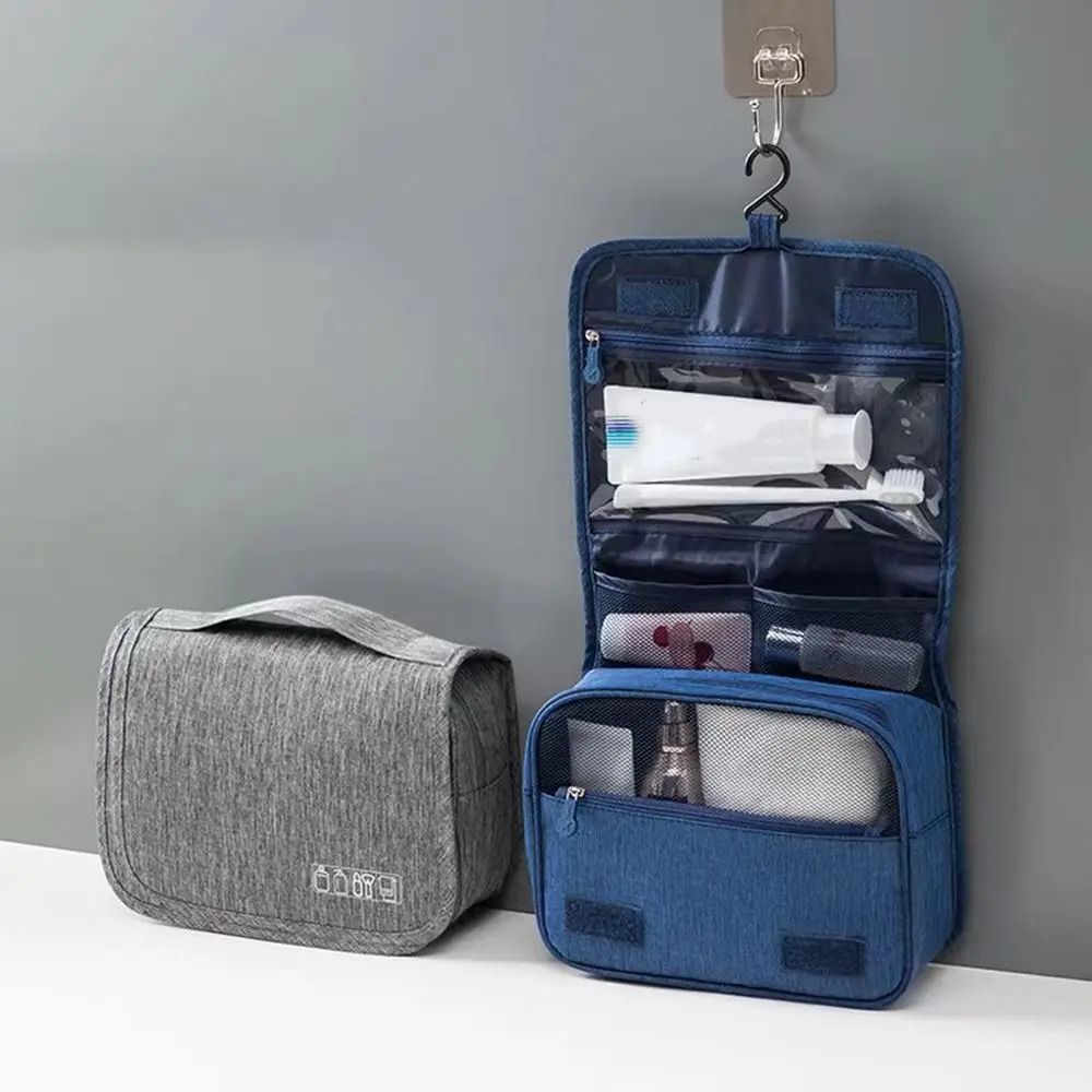 Foldable Hanging Toiletry Bag Organizer With Dry And Wet Separation For Travel And Bathroom 1