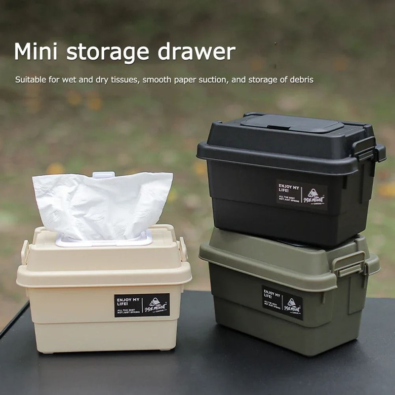 Outdoor Tissue Storage Box Portable 11L Camping Napkin And Seasoning Organizer Bucket 1