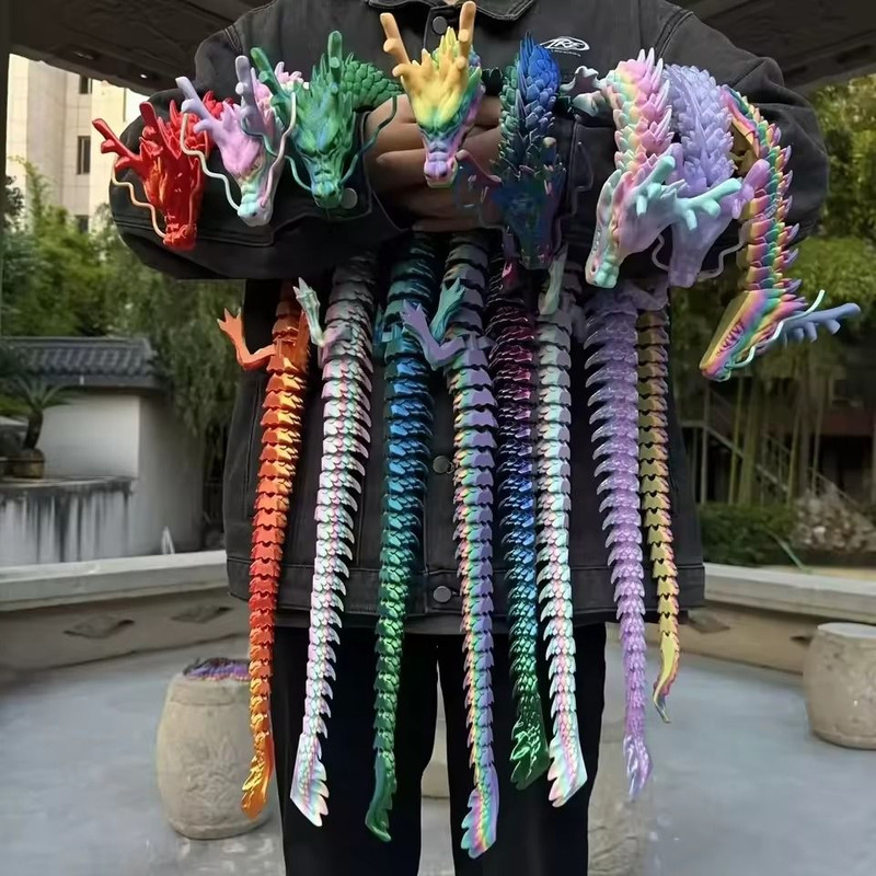 Huge 3D Printed Jointed Dragon Figurine Decoration 90cm 2