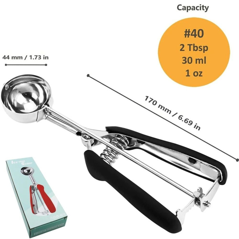 Stainless Steel Ice Cream And Cookie Dough Scoop With Trigger Release Handle 8