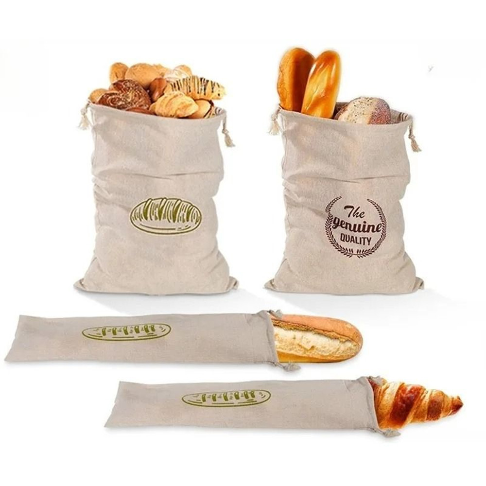 Reusable Linen Bread Storage Bag With Drawstring For Homemade Artisan Loaves 0