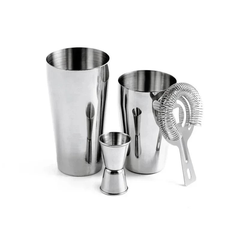 Boston Cocktail Shaker Set 4 Piece Bartender Kit With Shaker Tins Strainer And Jigger 6