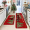 Christmas Gingerbread Man Crystal Velvet Kitchen Floor Mat Set 1
