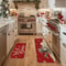 Christmas Gingerbread Man Crystal Velvet Kitchen Floor Mat Set 2