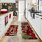 Christmas Gingerbread Man Crystal Velvet Kitchen Floor Mat Set 3