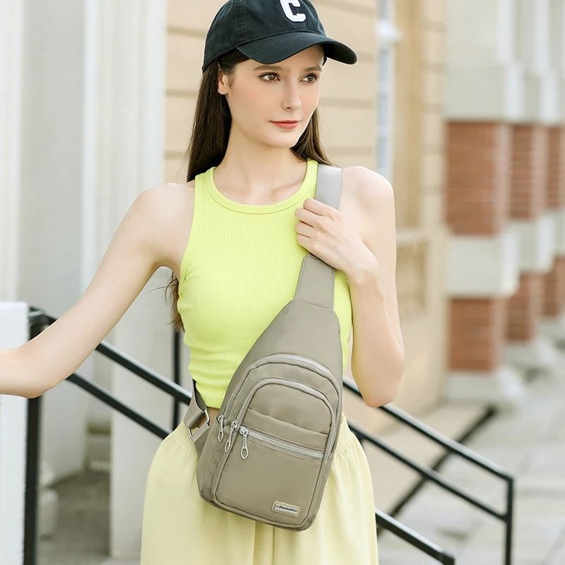 Outdoor Nylon Chest Bag For Women Lightweight Commuting Small Backpack 2