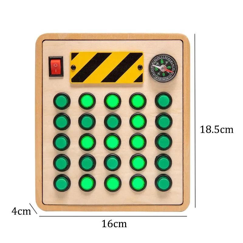 Montessori Busy Board Sensory Toy Wooden With LED Light Switch Control Board For Children 24 Years 11