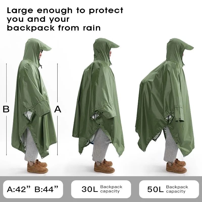 3 In 1 Outdoor Military Waterproof Raincoat And Picnic Mat 4