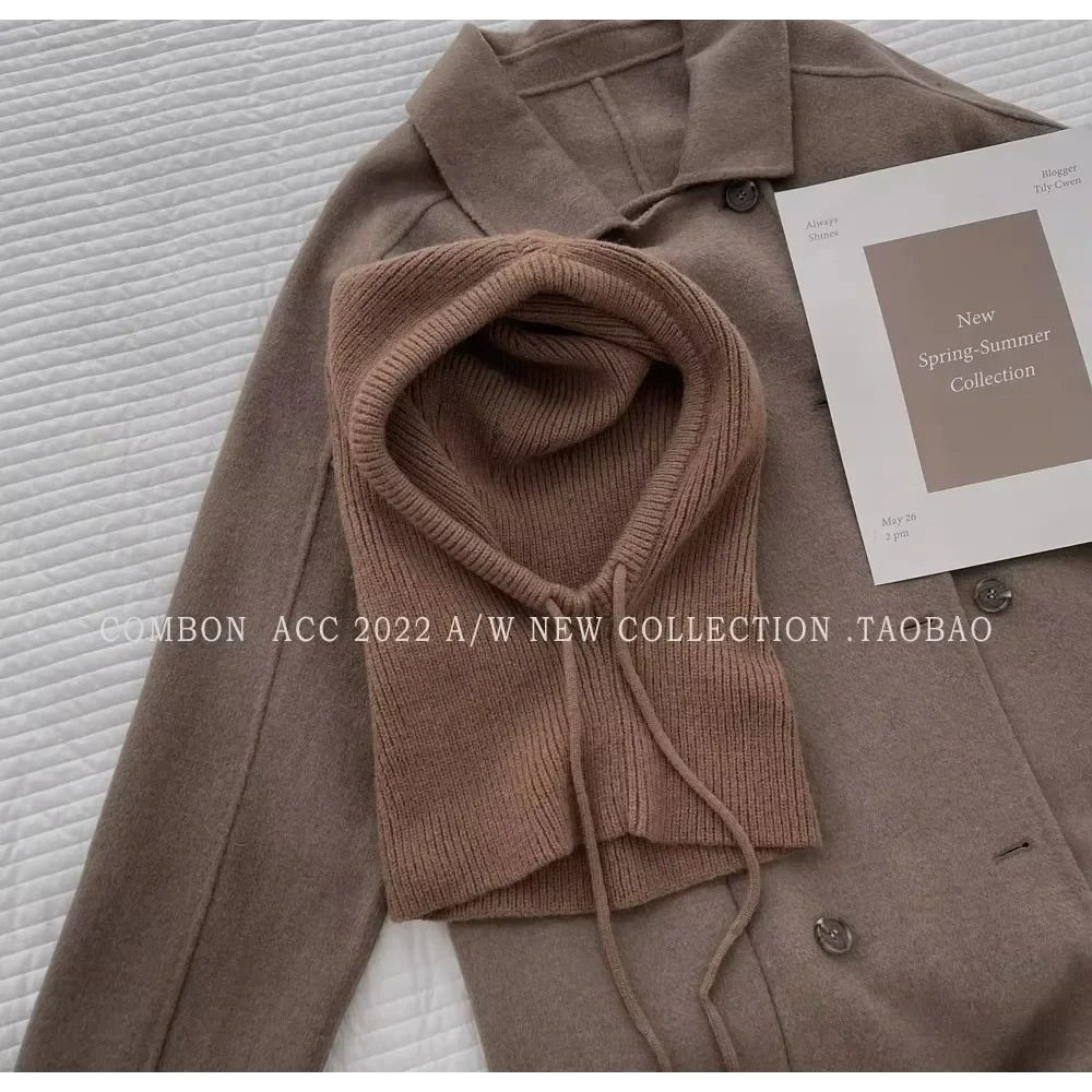 Knitted Hooded Winter Balaclava Hat For Women With Warm Neck Collar 9