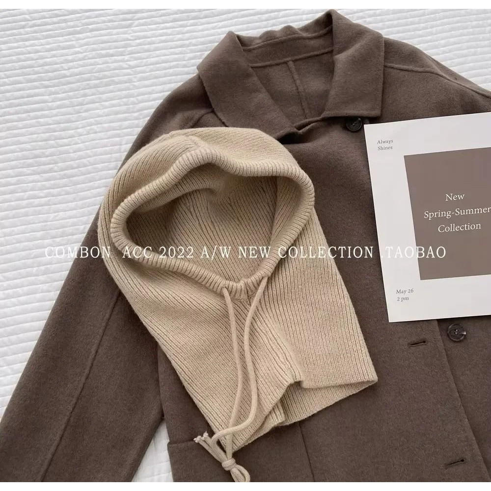 Knitted Hooded Winter Balaclava Hat For Women With Warm Neck Collar 6