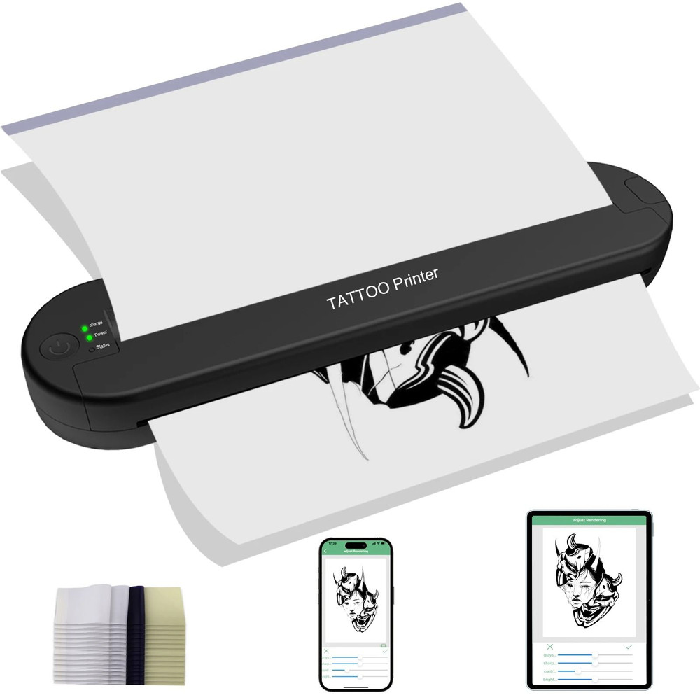 YILONG Wireless Tattoo Printer Portable Tattoo Template Printer With Transfer Paper 0