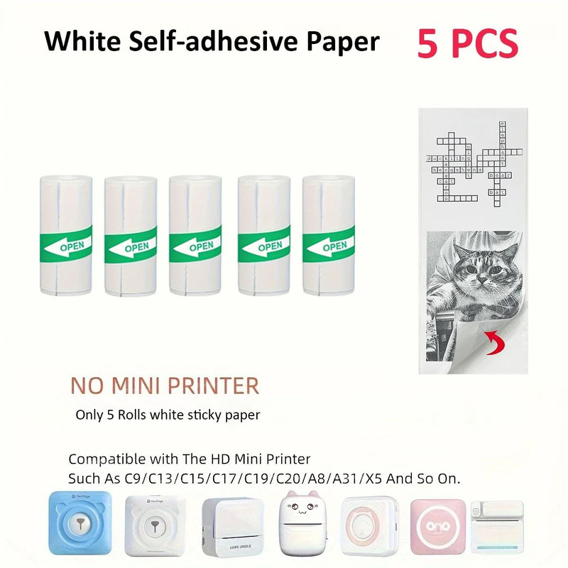 Mini Sticker Printer Inkless Thermal Pocket Bluetooth Printer For Photos And Memos 25
