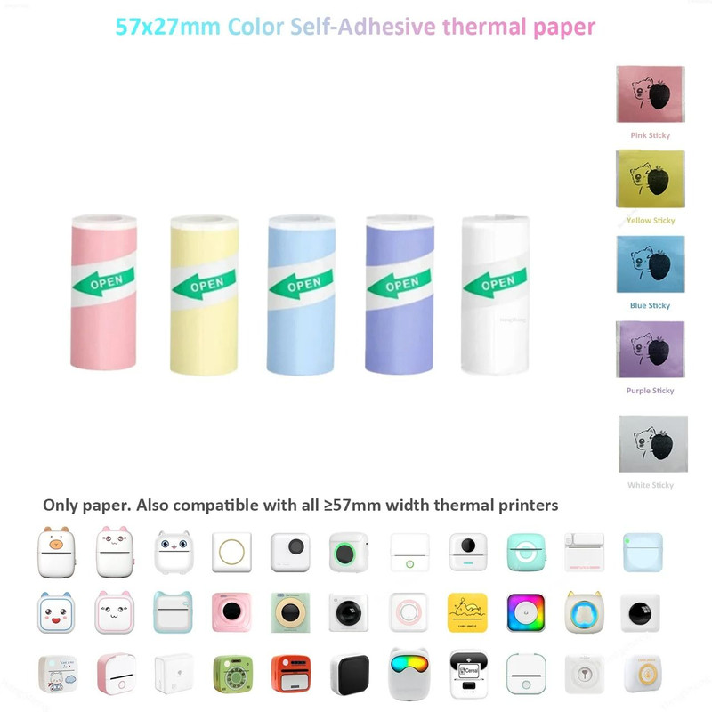 Mini Sticker Printer Inkless Thermal Pocket Bluetooth Printer For Photos And Memos 17