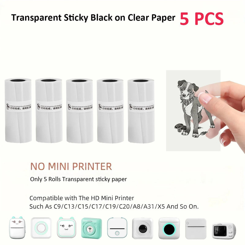 Mini Sticker Printer Inkless Thermal Pocket Bluetooth Printer For Photos And Memos 24
