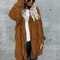 Autumn Winter Double Fleece Cardigan Jacket Women Solid Color Long Sleeve Plush Warm Hooded Lady Ja 7