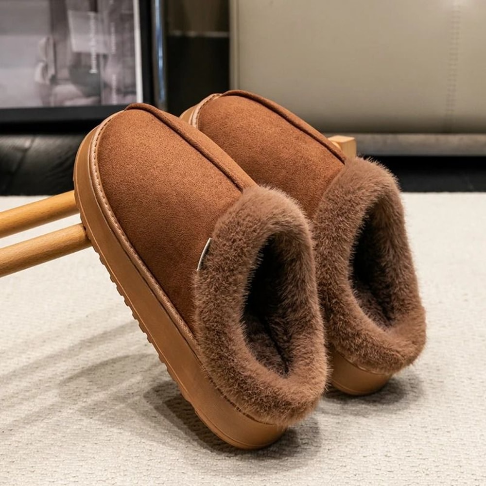 New Fluffy Mens Slippers Winter With Thick Sole For Indoor Anti Slip And Warmth At Home With Fur Li 11