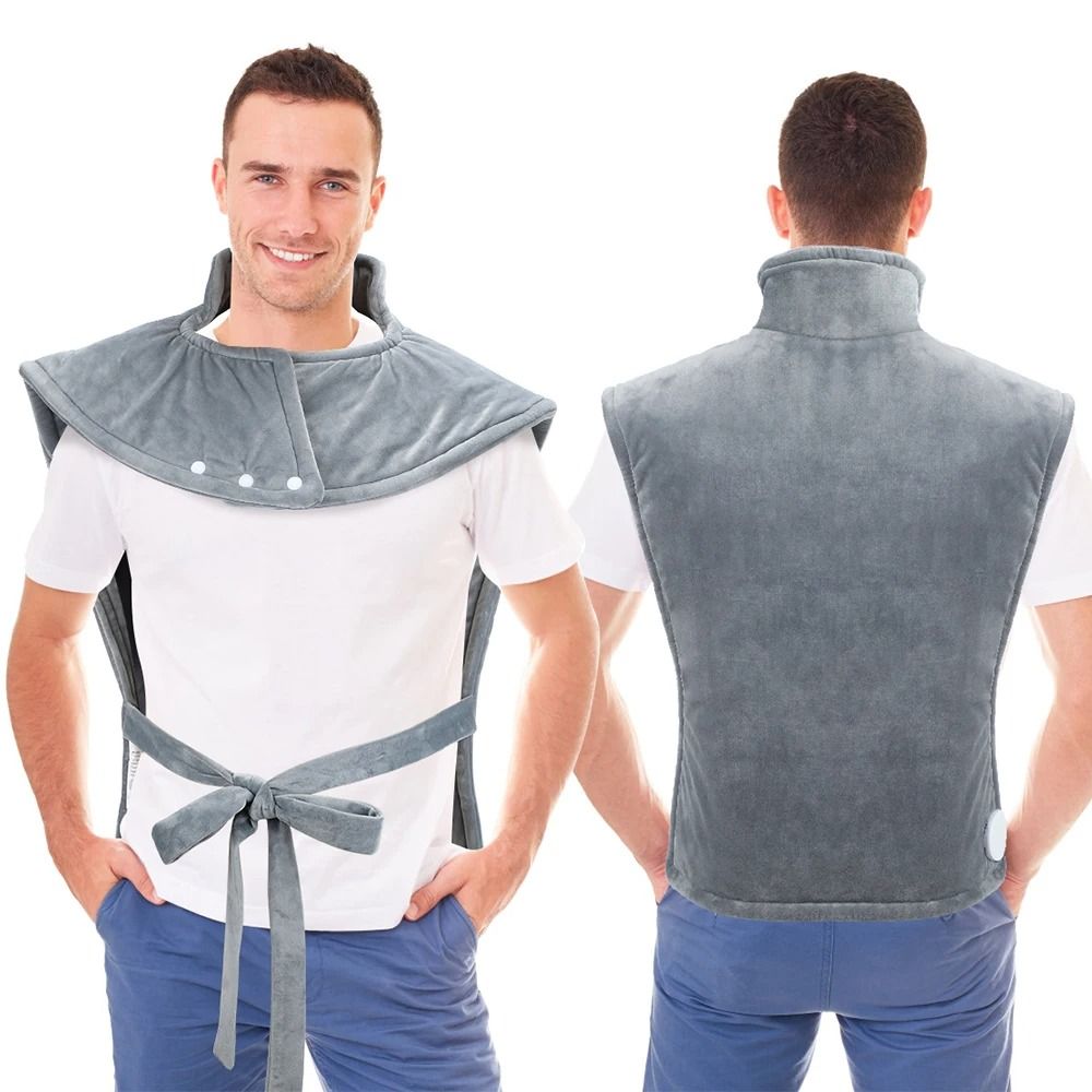 Electric Soft Heating Massage Shawl Blanket For Neck And Back With Adjustable Heat Settings 5