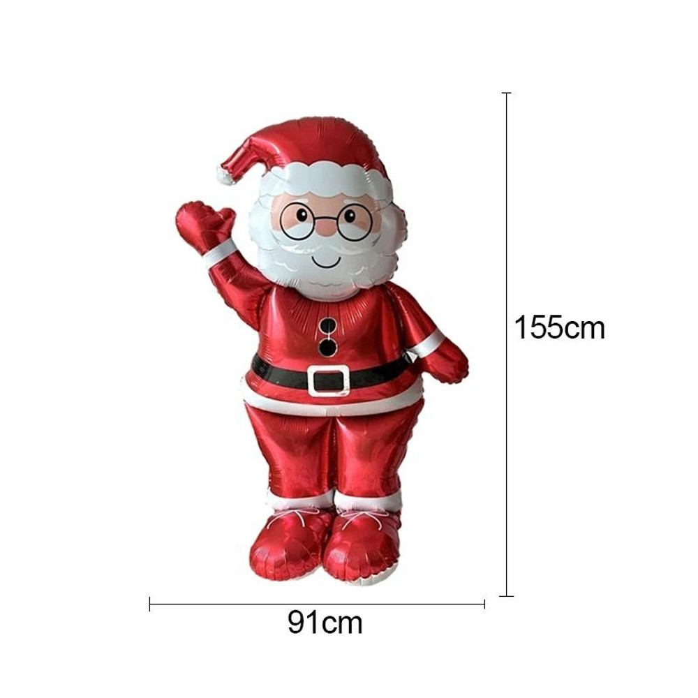 Giant Inflatable Santa Claus Aluminum Film Balloon Indoor Yard Christmas Decoration Santa Gift Ball 3