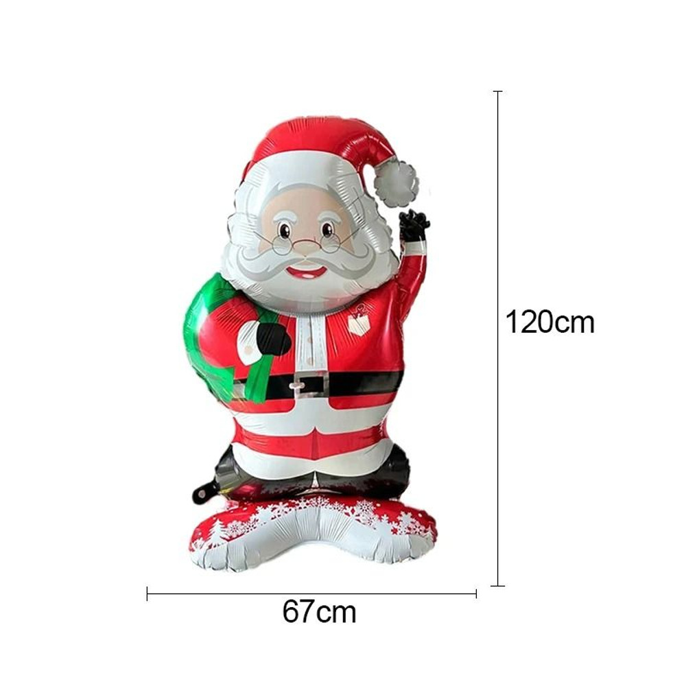 Giant Inflatable Santa Claus Aluminum Film Balloon Indoor Yard Christmas Decoration Santa Gift Ball 4