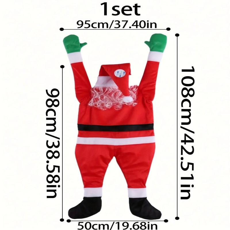 Climbing Santa Decor Large Polyester Santa For Indoor And Outdoor Christmas Decoration 2