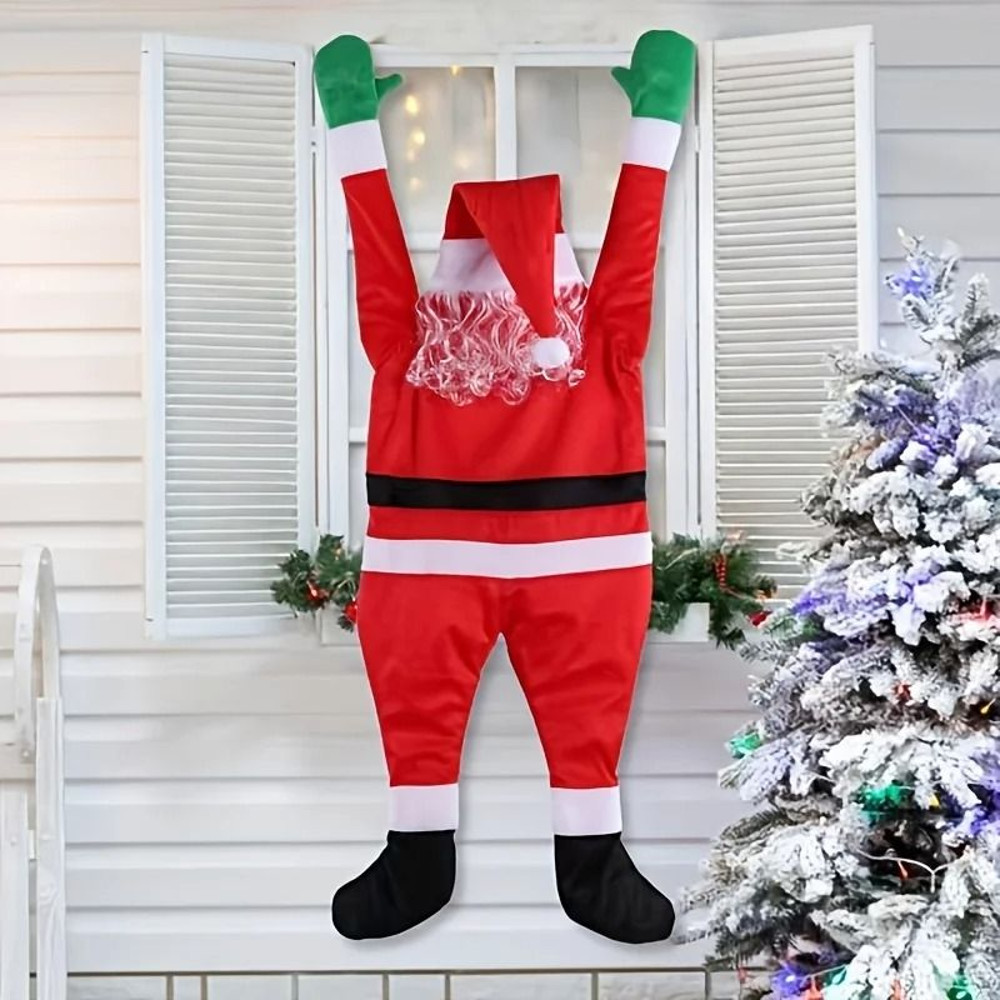 Climbing Santa Decor Large Polyester Santa For Indoor And Outdoor Christmas Decoration 6