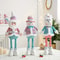 Retractable Santa Claus Snowman Elk Dolls Pink And Blue Fabric Window Decoration 1