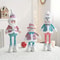 Retractable Santa Claus Snowman Elk Dolls Pink And Blue Fabric Window Decoration 2