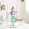 Retractable Santa Claus Snowman Elk Dolls Pink And Blue Fabric Window Decoration 4